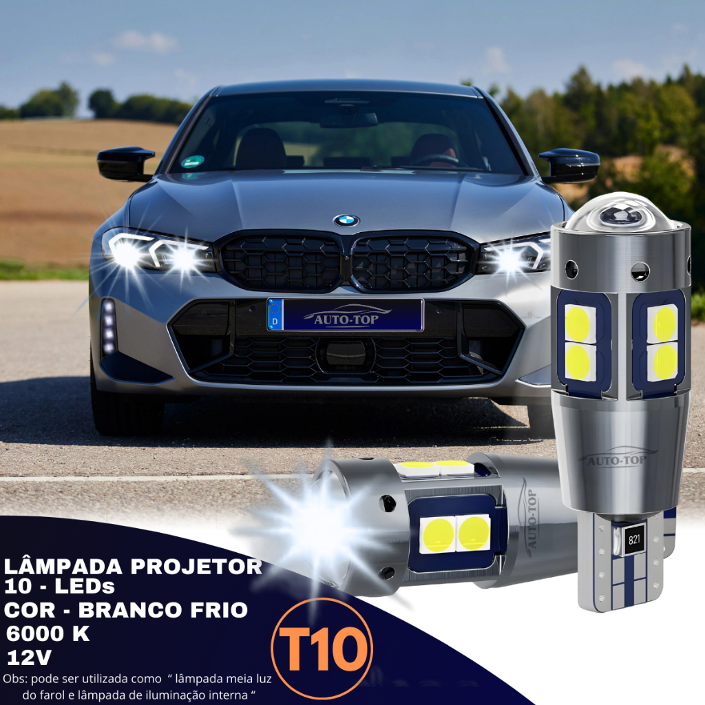 Par Lâmpadas Meia luz Pingo T10 Projetor Canbus 6.000k Extra Forte em Oferta na Shopee