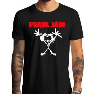 Camiseta Unissex Algodão Premium Casual Algodão 30.1 Rock Pearl Jam em Oferta na Shopee