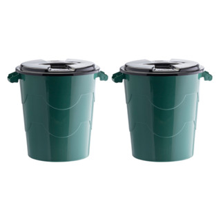 Kit 2 Lixeiras/Cestos de Lixo Fechados 30L Com Tampa Em Plástico Reforçado