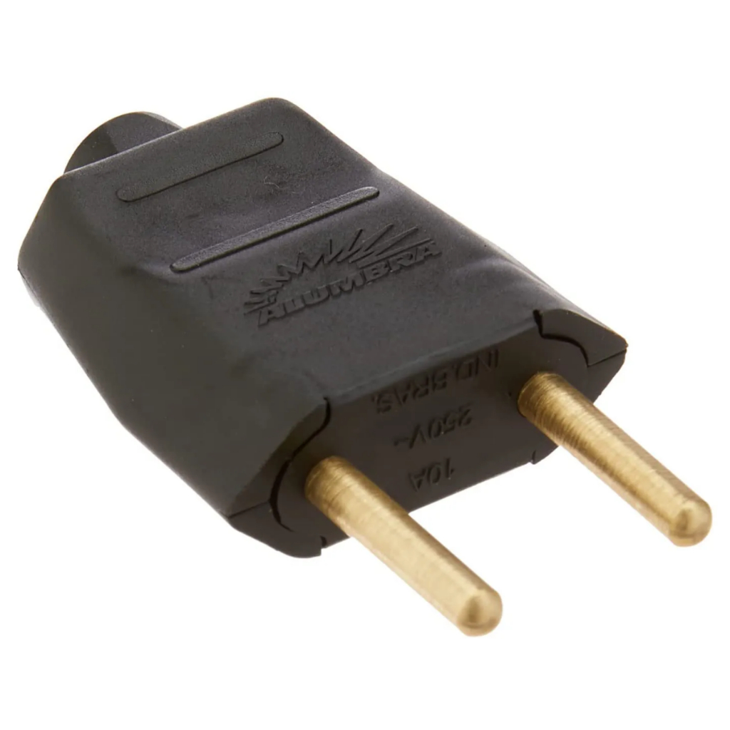 Plugue Macho 2p 10A Alumbra Preto 2712 em Oferta na Shopee