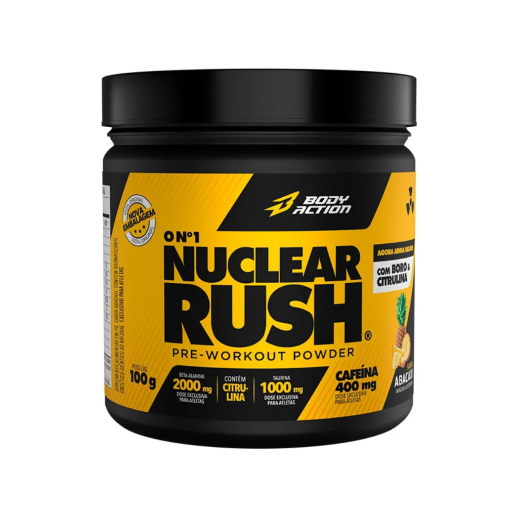 Pre Treino Nuclear Rush 100G / 300g P/ Intensidade Da Atividade Física Sabores