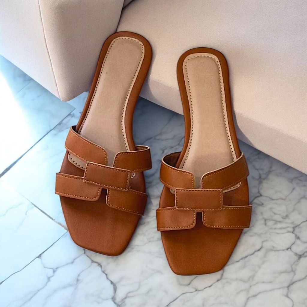 Sandália Rasteirinha Feminina Moderna H  Rasteira Dia A Dia Confortável Macia Casual Estilosa