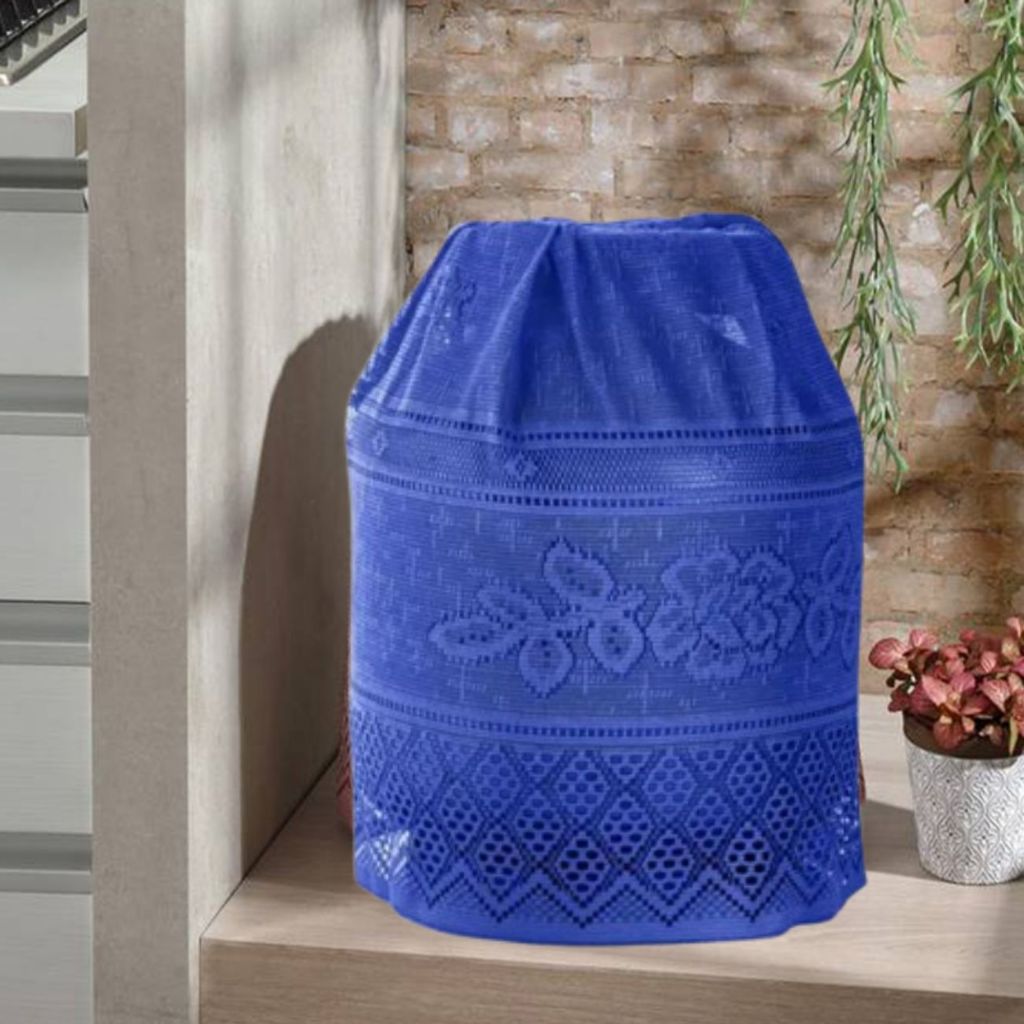 Capa Para Botijão Azul Bujão de Cozinha 13kg em Renda