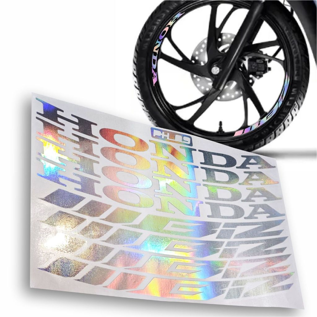 Adesivo Holográfico Roda Cartela 8 Un Compatível Biz Honda
