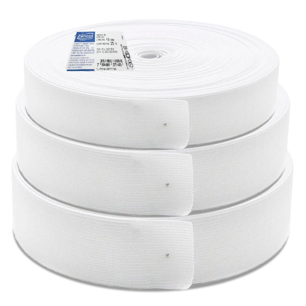Elástico Para Roupa Zanotti Jaraguá Embutido para Costura - 25 Metros - 2,0 - 2,5 - 3,0 - 3,5 - 4,0 em Oferta na Shopee