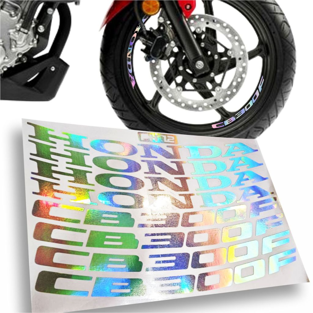 Adesivo Holográfico Personalizado Escrito Honda Compatível CB300F Twister em Oferta na Shopee
