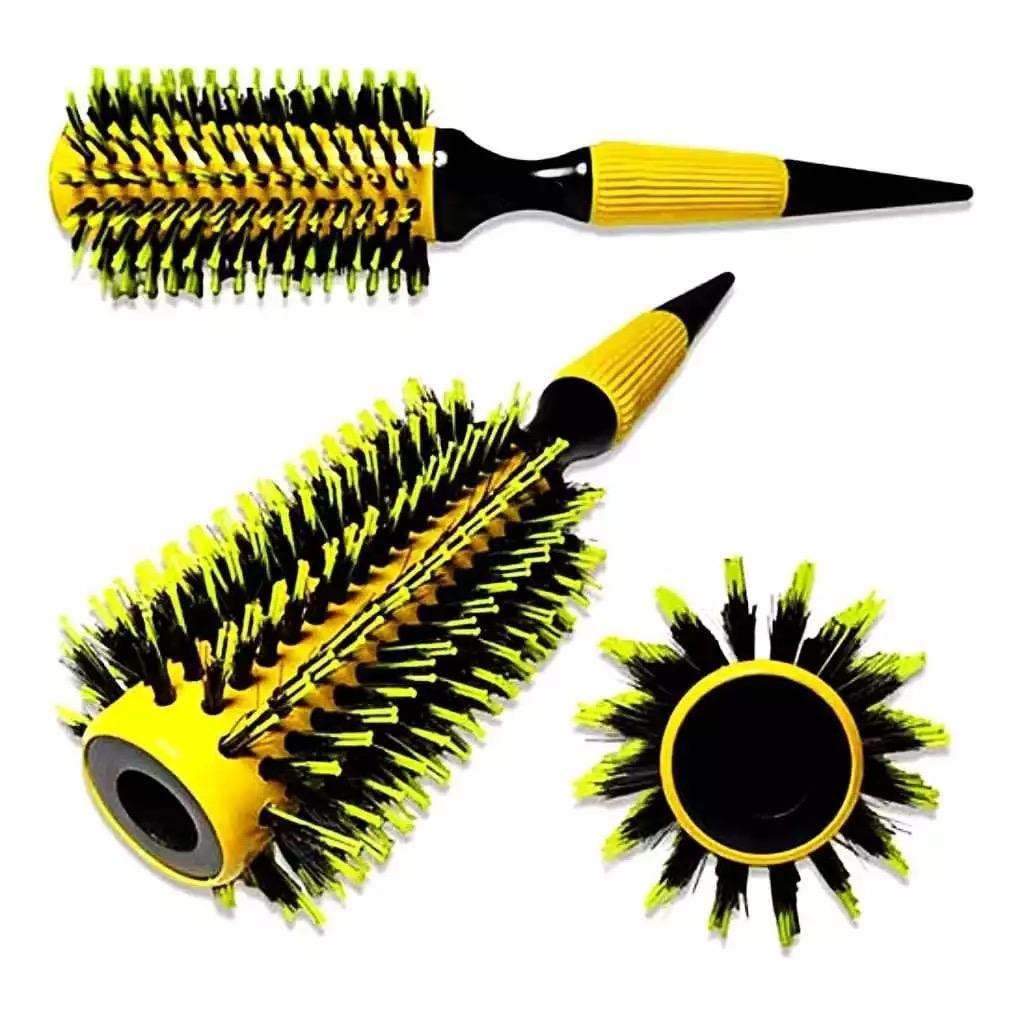 Detalhes do Kit 3 pcs Escovas Profissionais De Cabelo Cerdas javali e nylon Para Salão De Cabeleireiro