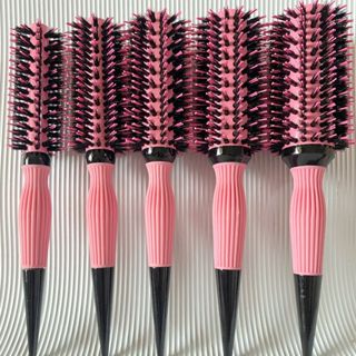 Kit 5 Escovas de cabelo profissional cabeleireiro Cerdas de javali e nylon Borracha estendida em Oferta na Shopee