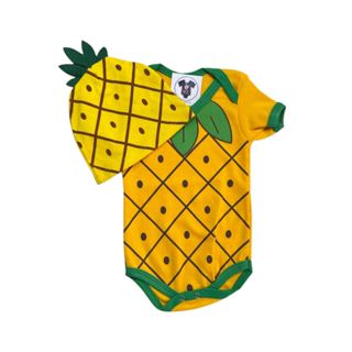 Body Bebê - Frutas + Boina - Pera e Abacaxi  -Temático em Oferta na Shopee