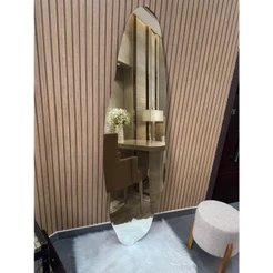 Espelho 115cm x 60cm Orgânico Polido Lapidado Luxo Quarto Sala Banheiro Salão