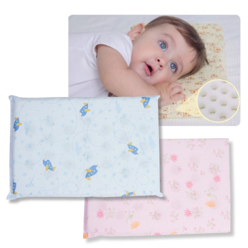 Travesseiro Para Bebê ANTI SUFOCANTE Estampado Espuma com Furinhos Indicado para até 6 meses em Oferta na Shopee