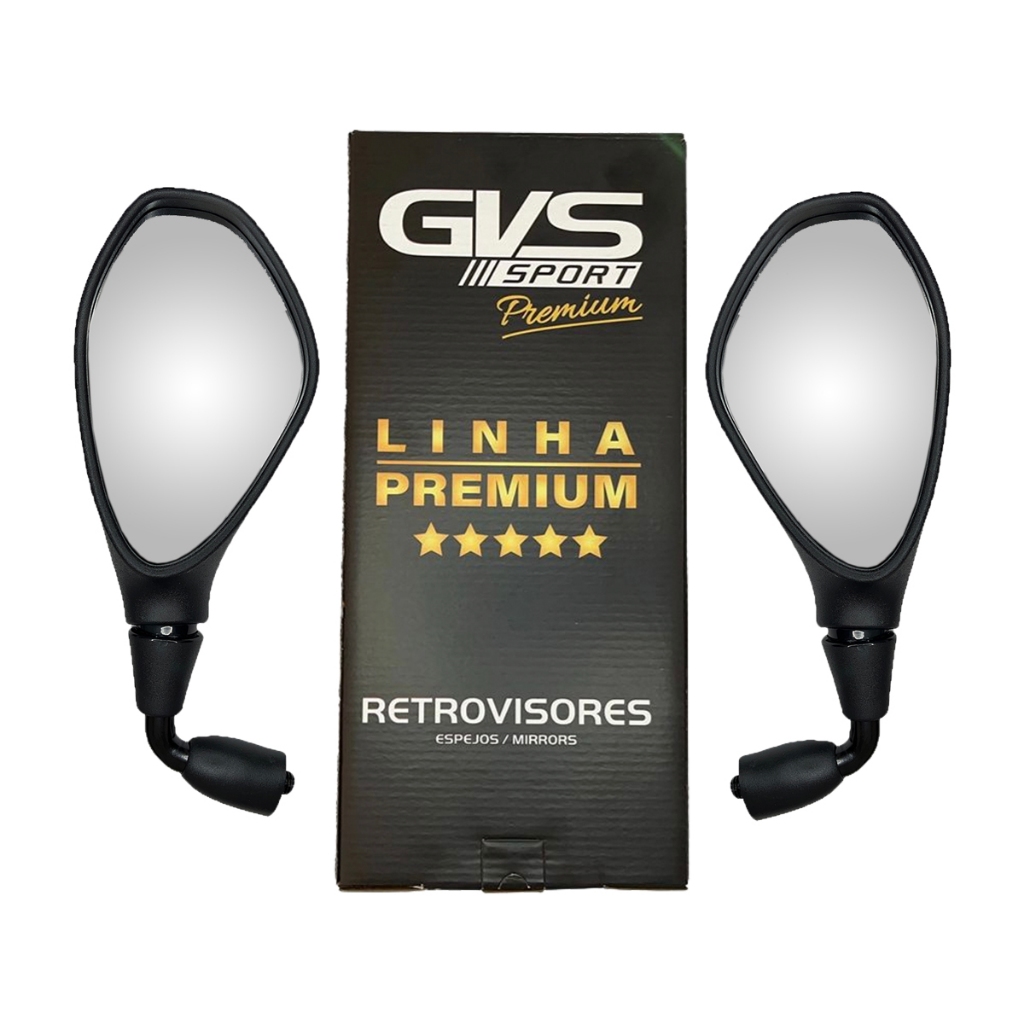 Retrovisor F800 Rosca Honda Haste Curta Rebaixada Lente Convexa GVS