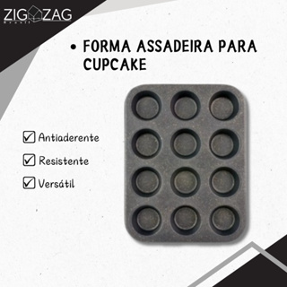 Forma Assadeira Antiaderente Para Cupcake - 12 Cavidades em Oferta na Shopee