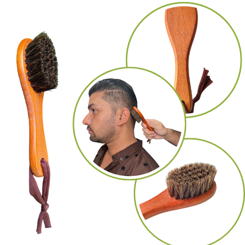 Escovinha Degrade Fade Disfarce Redonda com Cabo Cerdas Escuras para Barbeiro cod 1341 em Oferta na Shopee