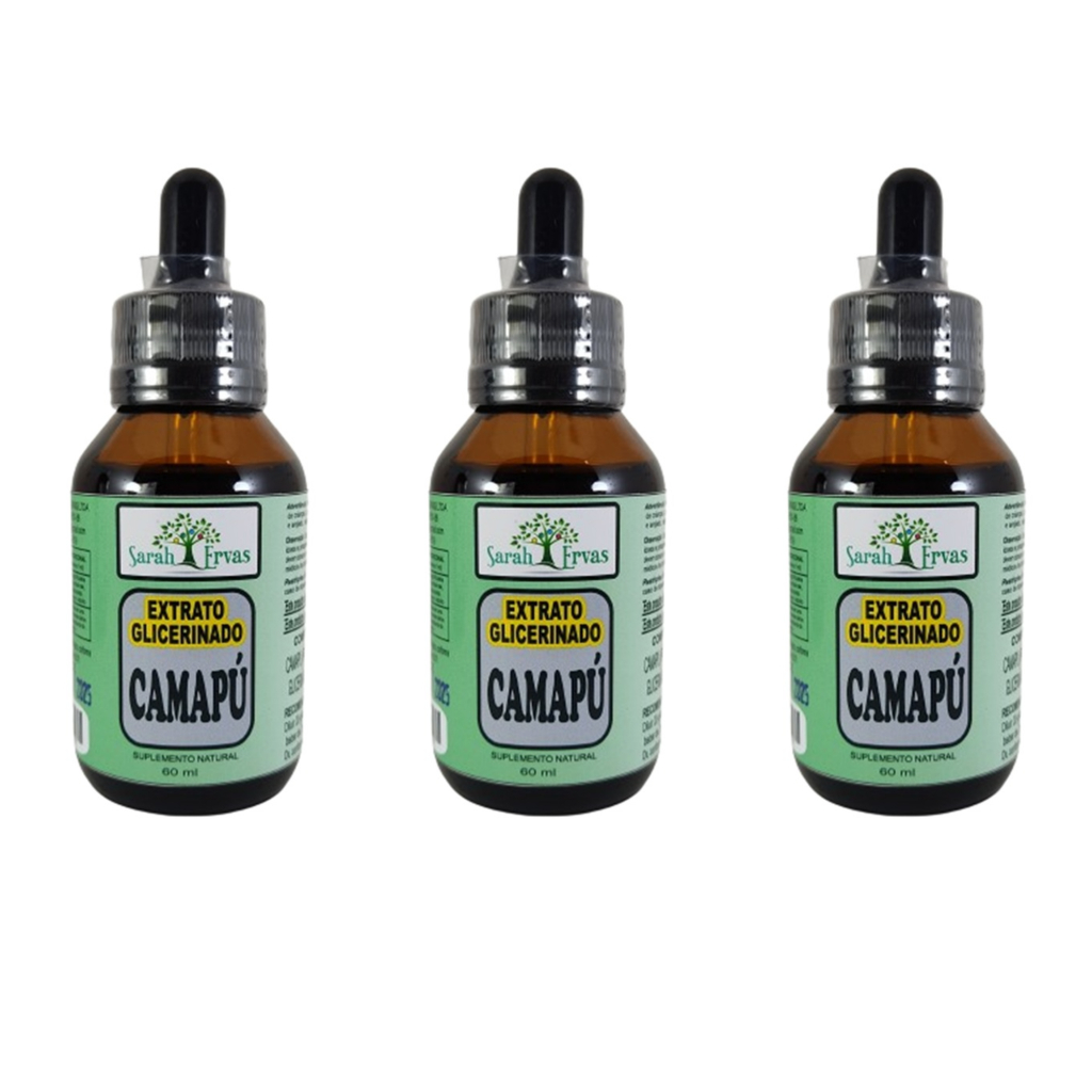CAMAPÚ - 3 EXTRATOS GLICERINADOS 60 ML  CADA (TINTURA MÃE)