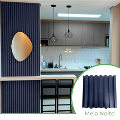 Kit 4m² Painel Ripado Azul Meia-Noite 30x30 - 44 peças | Anti-impacto Autocolante | Direct Borrachas