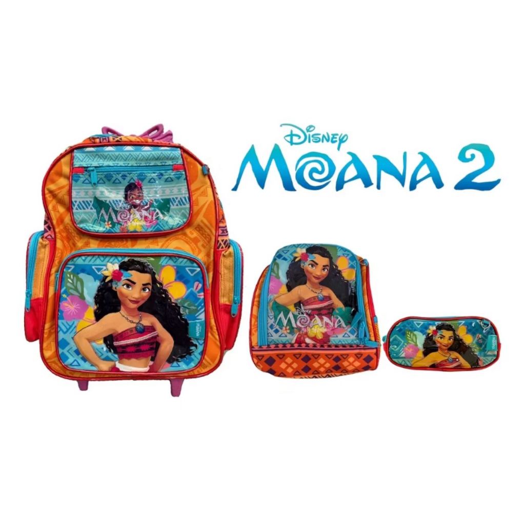 kit Mochila Moana Disney Infantil Com Lancheira Térmica Escolar