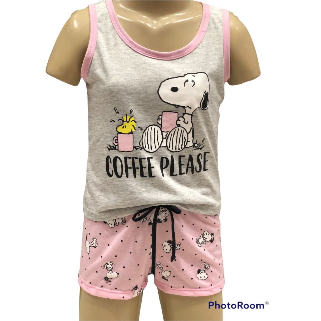 Baby Dool Short Doll Infantil Juvenil Feminino Algodão Curto Roupa De Dormir Conjunto de Dormir