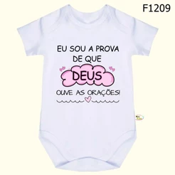 Body bebê Frases Eu Sou a prova de que Deus ouve as orações SF1209