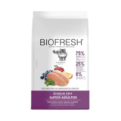 Ração 7,5kg Biofresh Premium para Gatos Adultos sabor Frango, Maça, Orégano e Blueberry