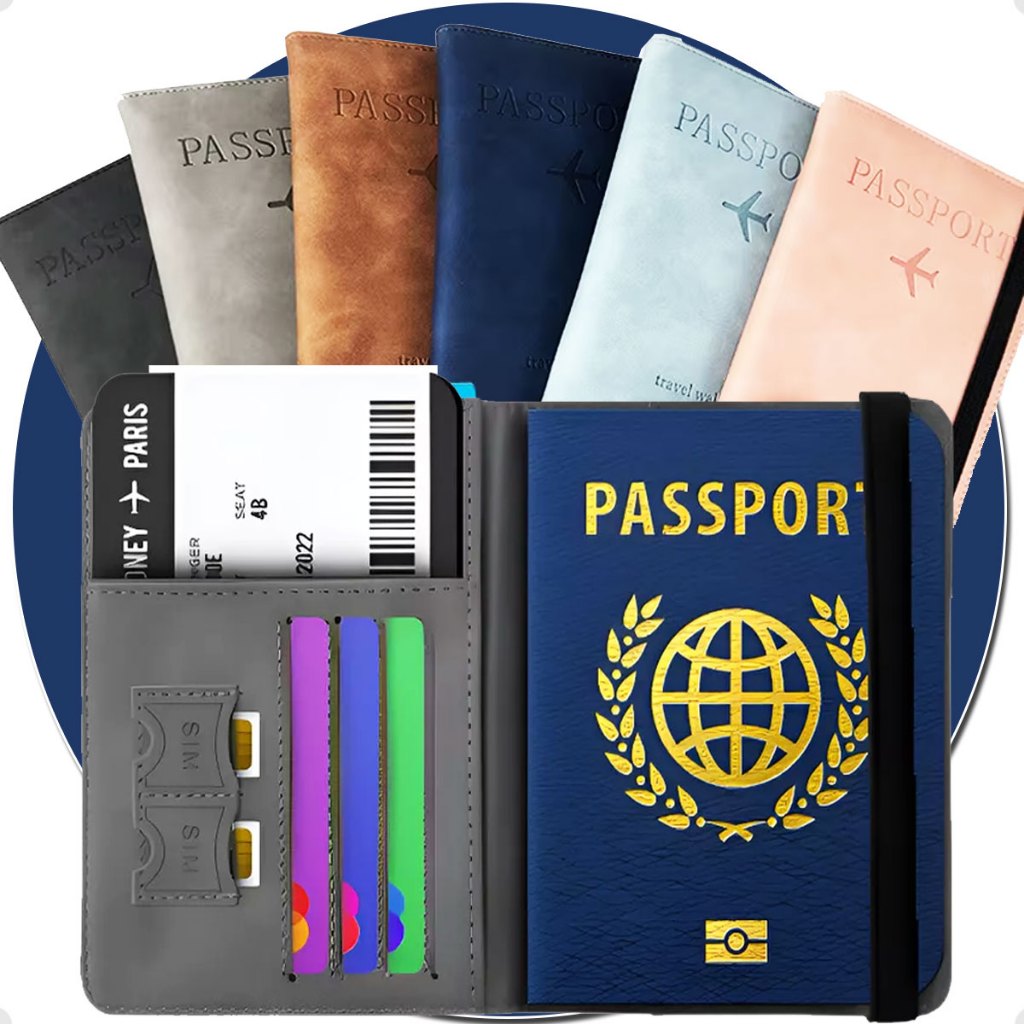 Carteira Porta Passaporte Documentos Cartões Viagem Chip Slim Cédulas Alta Qualidade Elegante