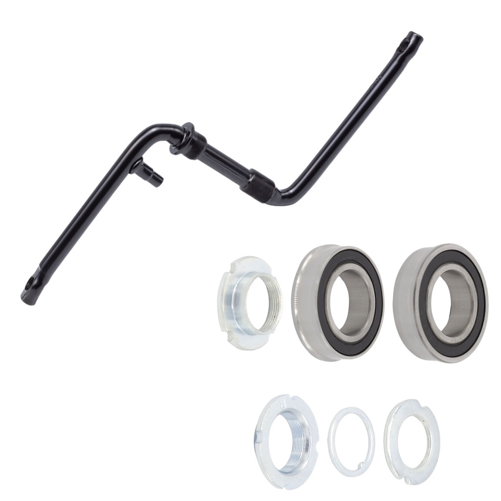 Kit Pé de Vela Bike aro 24 / 26 Pedivela Monobloco 165 + Movimento Central 45mm Rolamentado Zincado