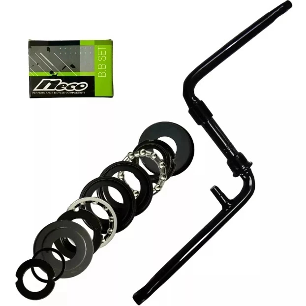 Pe de vela Central Monobloco de bicicleta 165mm Preto + movimento Central Neco 45mm