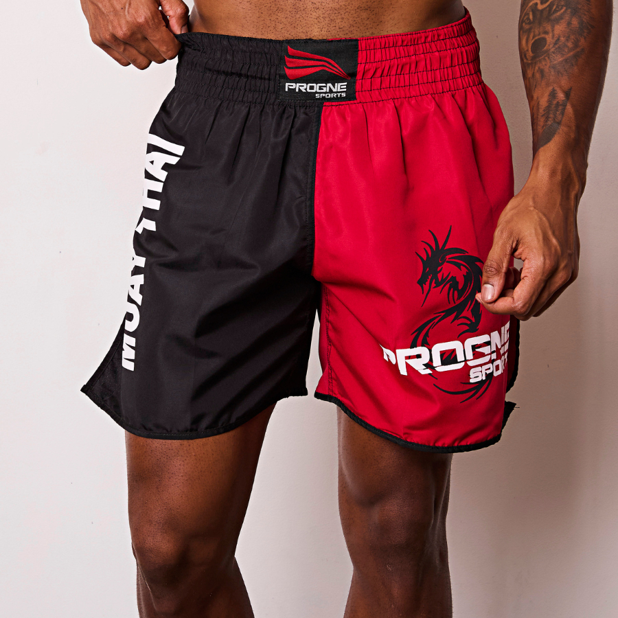 Shorts Muay Thai Masculino Vermelho para Luta Artes Marciais