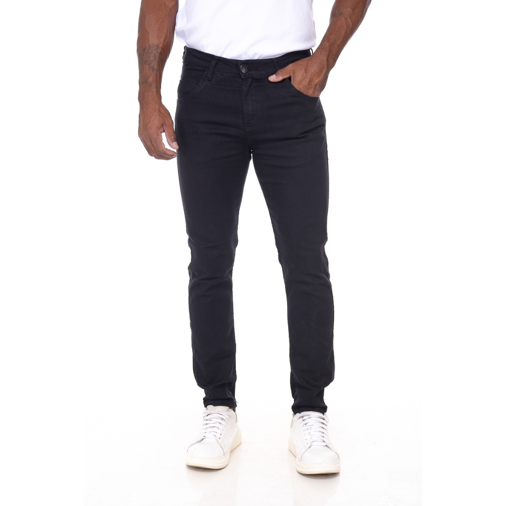 Calça Jeans Preta Masculina com Lycra em Oferta na Shopee