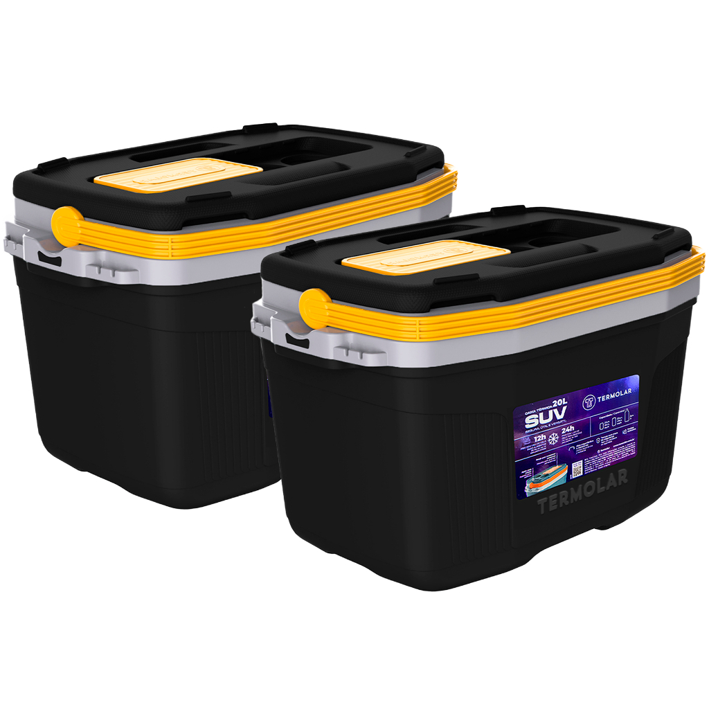 Kit Caixa Termica Com Alça Praia Pesca Camping 20 Litros 2un em Oferta na Shopee