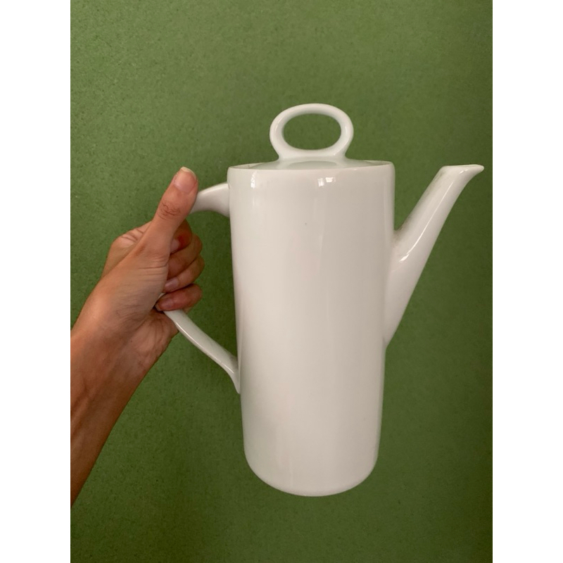 Porcelana Bule Jarra Garrafa Branca Cozinha Louça Antiga Antiguidade Antiquario Tampa Minimalista Vintage Escandinavo