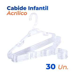 Cabide Infantil Cristal Acrílico Transparente 5,5mm 30 Unidades em Oferta na Shopee