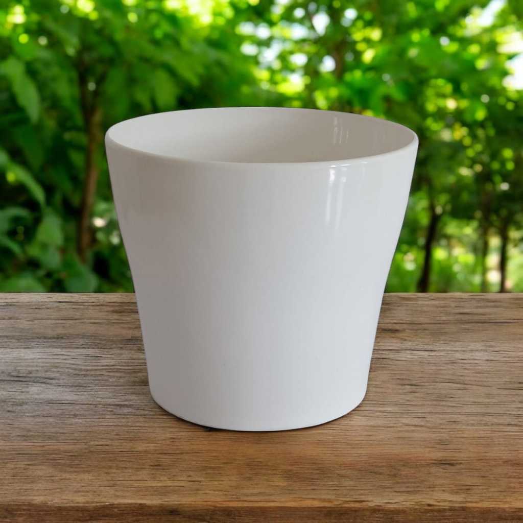 Cachepot Plástico para Orquídeas e Vasos Médios (Pote 15) nas Cores Branco e Preto tamanho 15,5 x 14,0 x 12,0