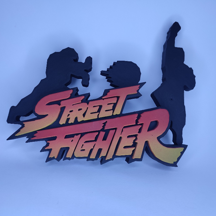 Home Decor - Emblema , Logotipo, Placa Decorativa, Plaquinha, Games, Vídeo Games - Street Fighter