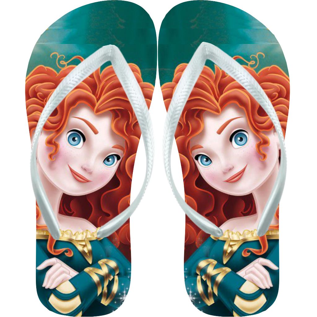 Chinelo Princesa Merida Valente Sandalia meninas infantil presente personalizado