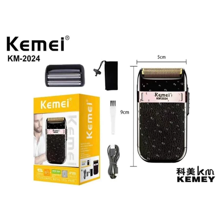 Novo embalagem Shaver KM 2024 Maquina de barbear Barbeador Elétrico Maquininha Bivolt Recarregável