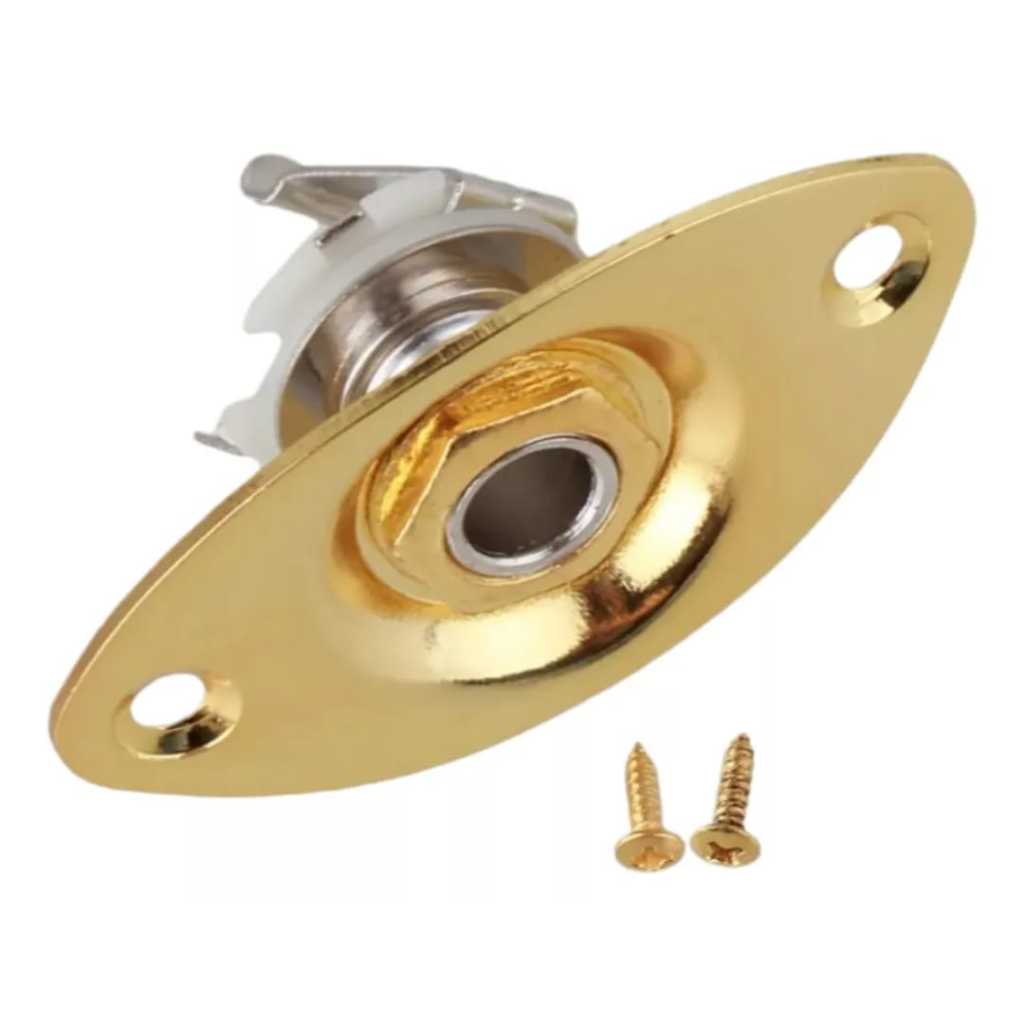 Jack Oval Dourado Guitarra Contra Baixo linha profissional
