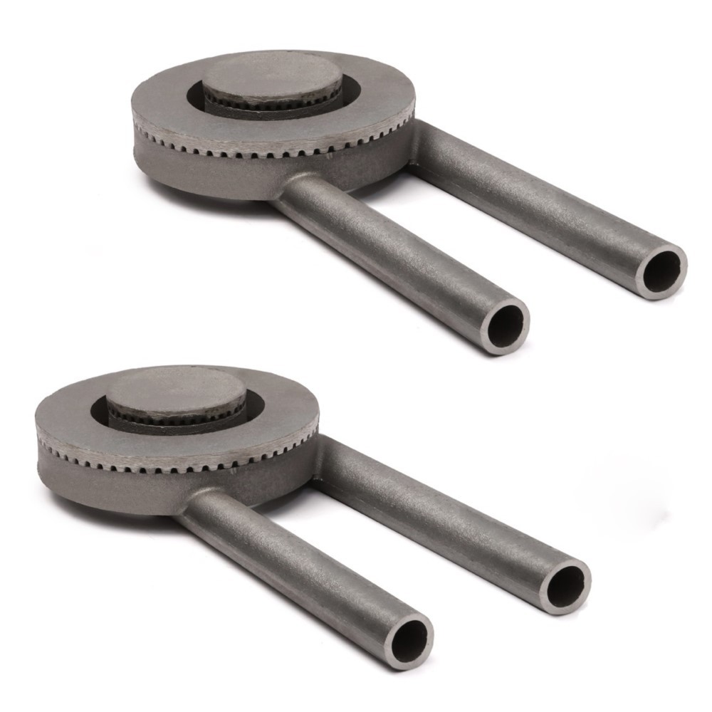 Kit 2 Queimador Duplo Longo Completo Para Fogão Industrial 17,5cm