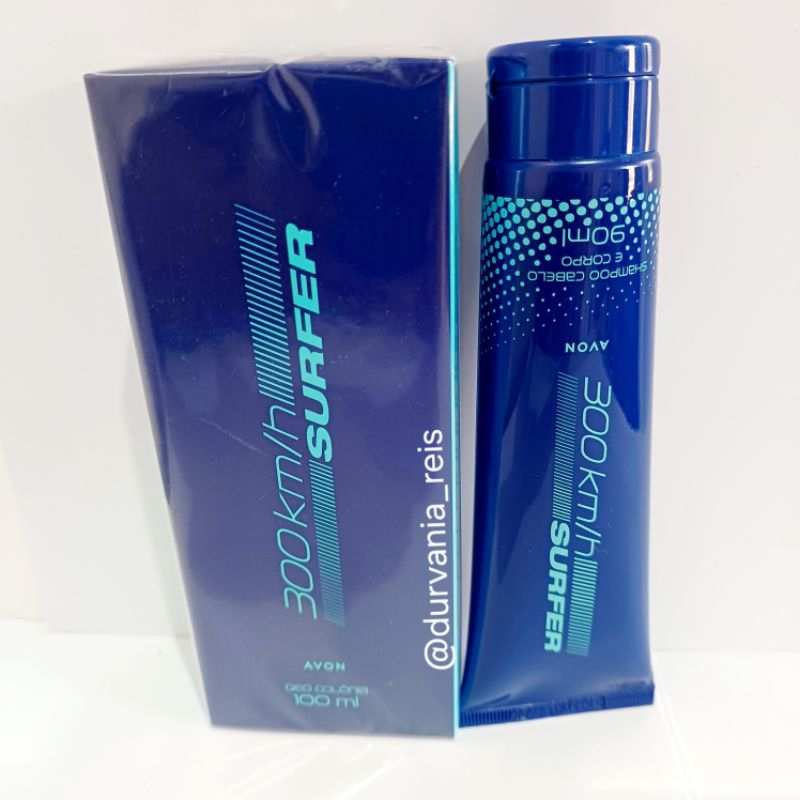 Presente Dia Dos Namorados Avon 300km/h Surfer Deo Colônia 100ml+Shampoo Cabelo e Corpo 90ml