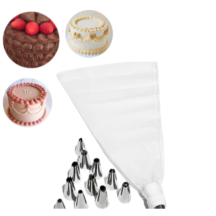 Kit Decorador De Bolo 12 peças Inox Bico De Confeitar Bolo Kit Confeiteira Kit Para Confeitar Bolo Saco De Confeitar