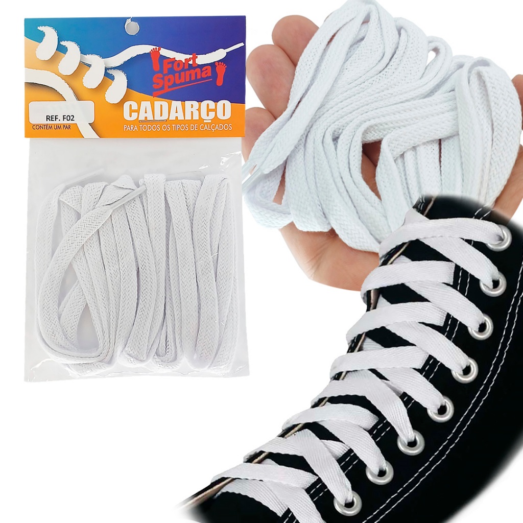 Cadarço Casual Cano Alto Chato 1,5m Fort Spuma F02 150 em Oferta na Shopee