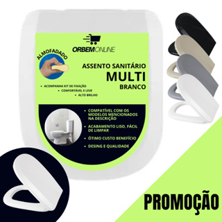 Assento Sanitario Almofadado Basico Retangular Icasa Sabatini 6LPF em Oferta na Shopee