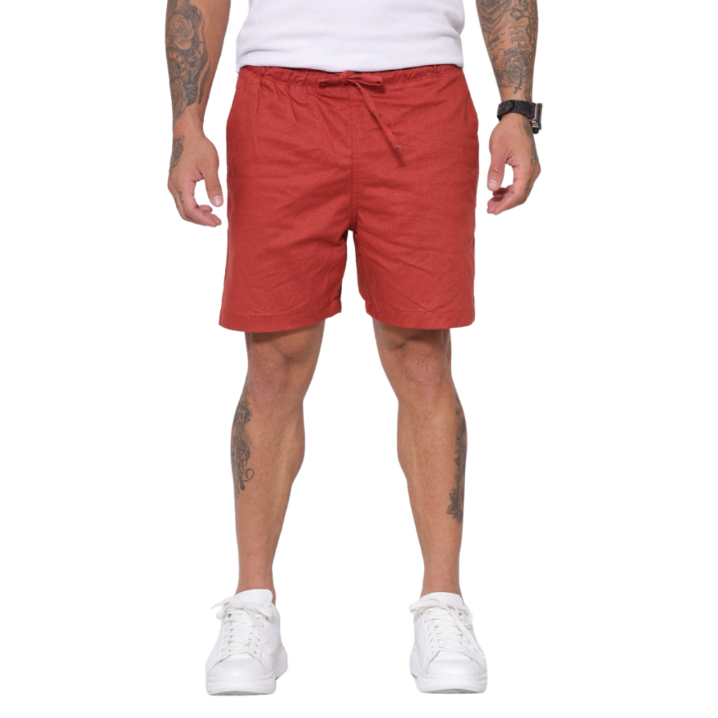 Short Bermuda Masculino Terra Cota Com Elastico na Cintura