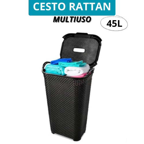 Cesto Para Roupas Roupeiro Organizador Rattan 45 Litros em Oferta na Shopee