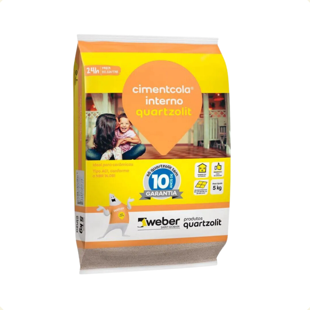 Argamassa Cimentcola Cinza 5kg Interna Ac1 Quartzolit