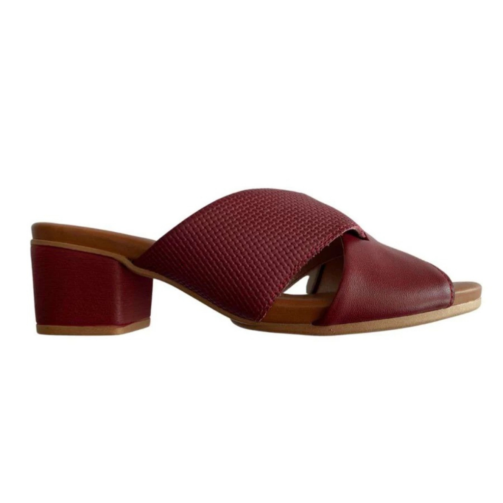 Tamanco Usaflex AE3219005  Couro Feminino Salto Bloco Confortável Conforto Ortopédico Anatômico