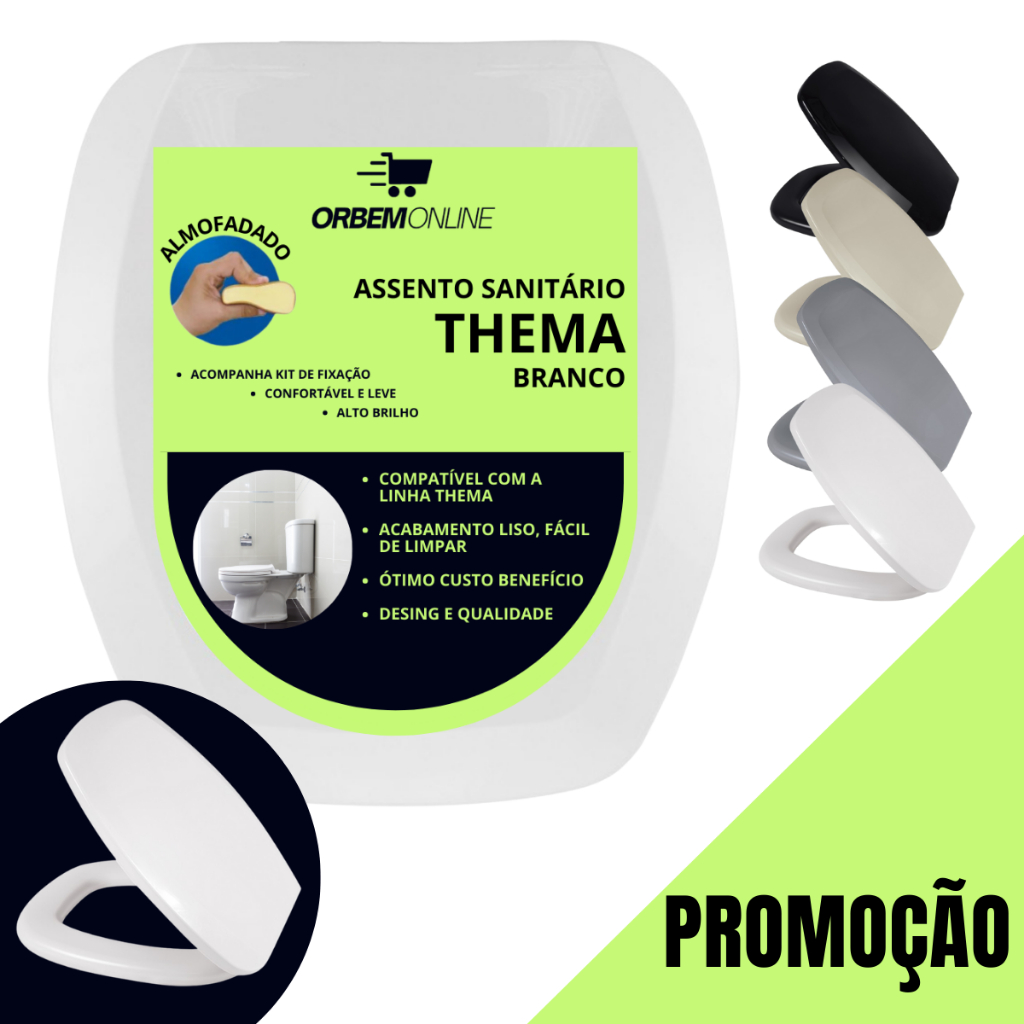 Assento Sanitário Almofadado Tampa Vaso Incepa Thema Metasul Cor Branco