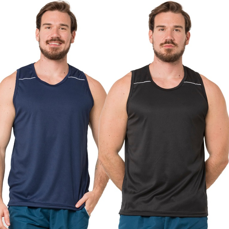 Combo 2 camisetas masculina regata LISA dryfit para treino corrida academia verão futebol esporte em Oferta na Shopee