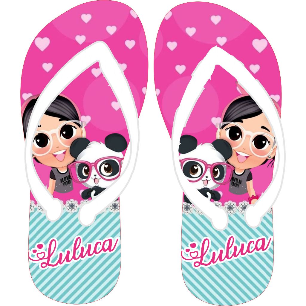 Chinelo Luluca lindo personalizado com seu NOME