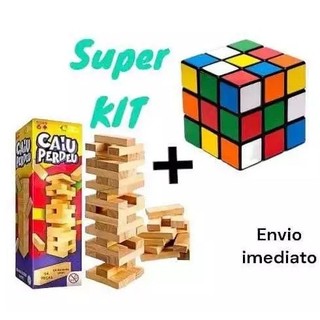 KIT Cubo Mágico e CAIU PERDEU 54 PEÇAS Torre maluca em Oferta na Shopee
